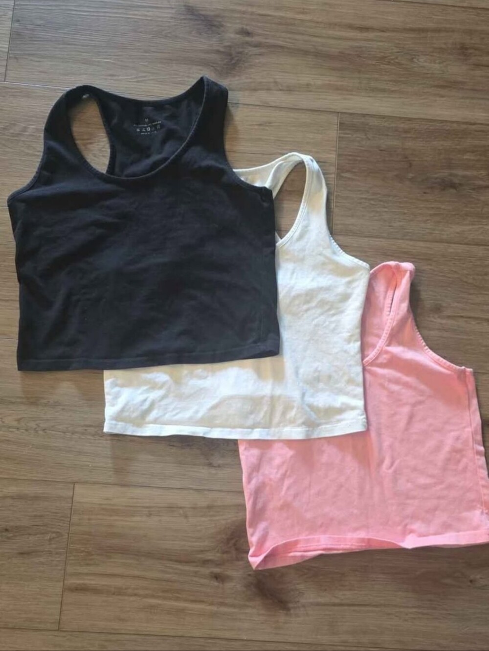 Women’s Racerback Tank Top Trio - Black, White & Pink